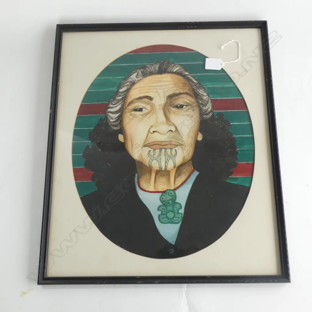 KATHLEEN GIRDLER W/C MAORI PORTRAIT 410 X 335mm. Image 1++