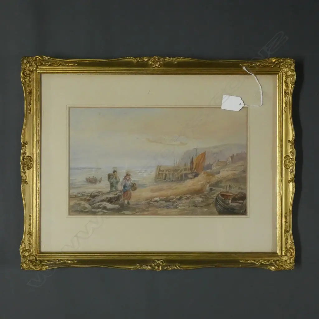 VICTORIAN W/C by E DUNCAN 'THE INCOMING TIDE' NEWLYN Image 1++