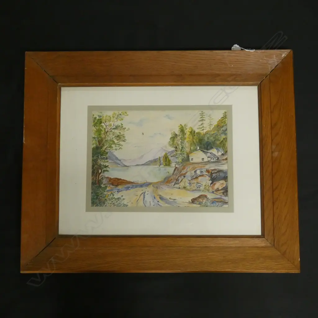 FRAMED WATERCOLOUR ON BOARD 'HUDSON RIVER' M G MILNER 340 X 240MM Image 1++