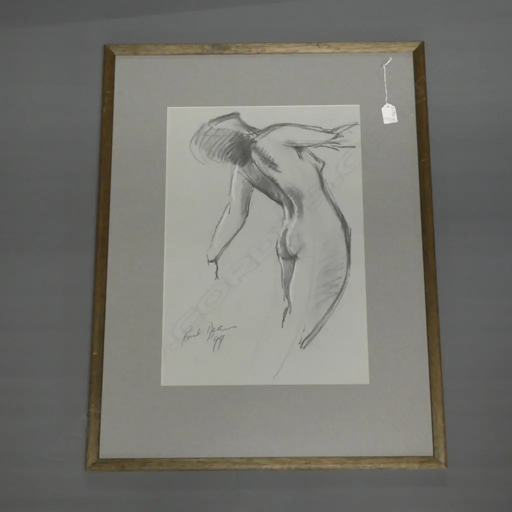 Charcoal with white heightening. Framed under glass.  Paul is the son of the late Austen Deans Image 1++
