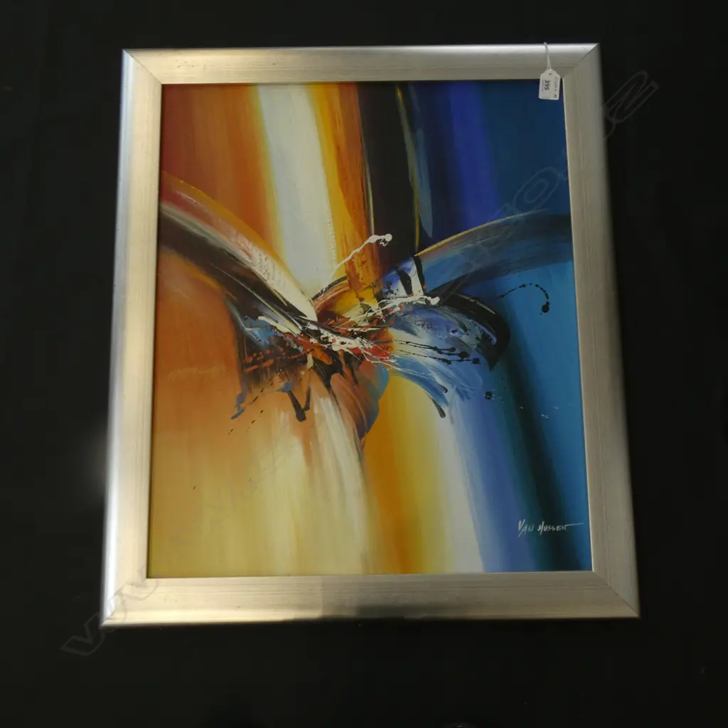 OIL ON CANVAS - ABSTRACT BY VAN HUSSEN 580 X 490MM Image 1++