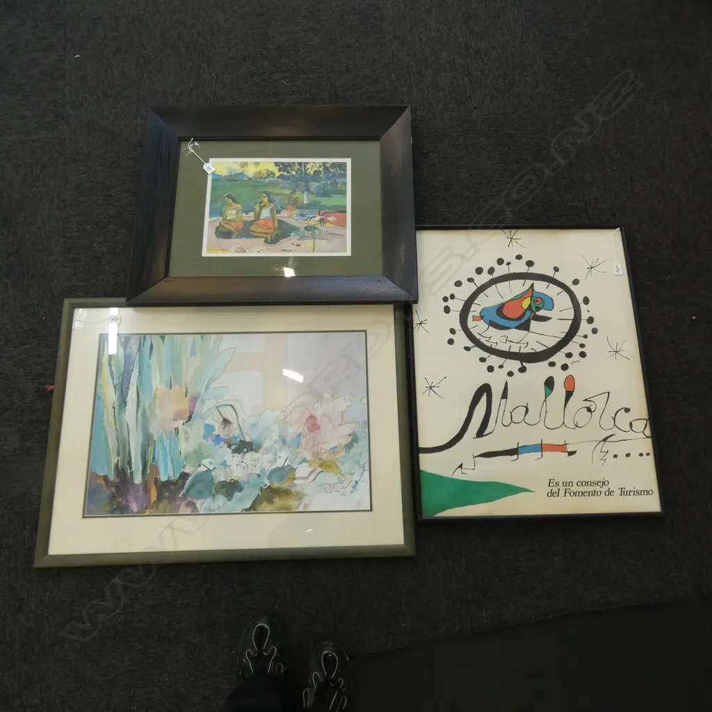 3 LG PRINTS; FLORAL / POSTER + GAUGIN Image 1++