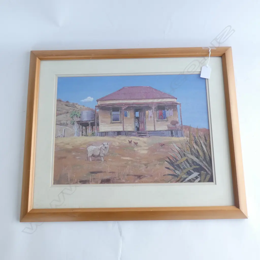 W.A. MCCORMICK PRINT - COTTAGE SCENE & SHEEP SIGNED 380 X 265MM Image 1++