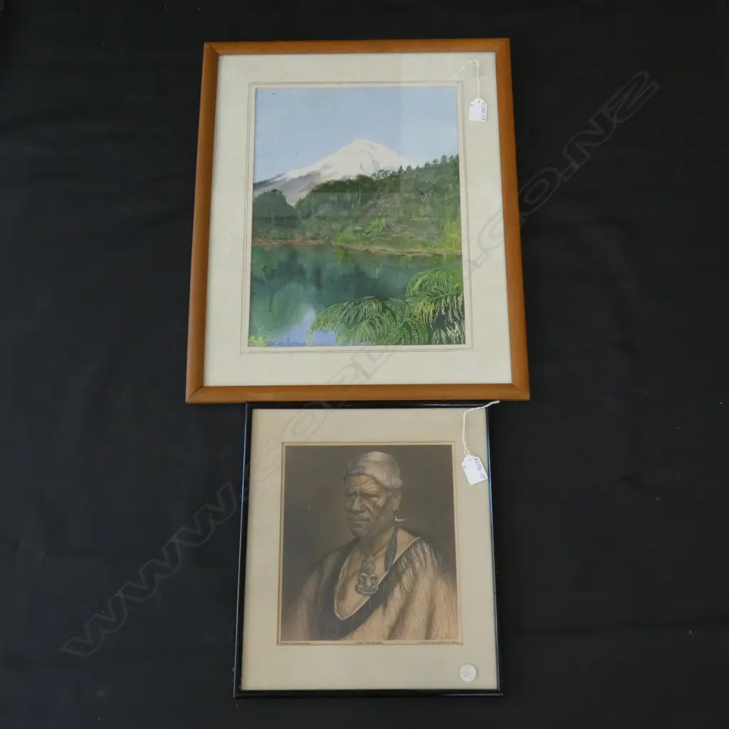2 ARTWORKS. VALMA PURDUE W/C NGARAHOE + LINDAUER PRINT Image 1++