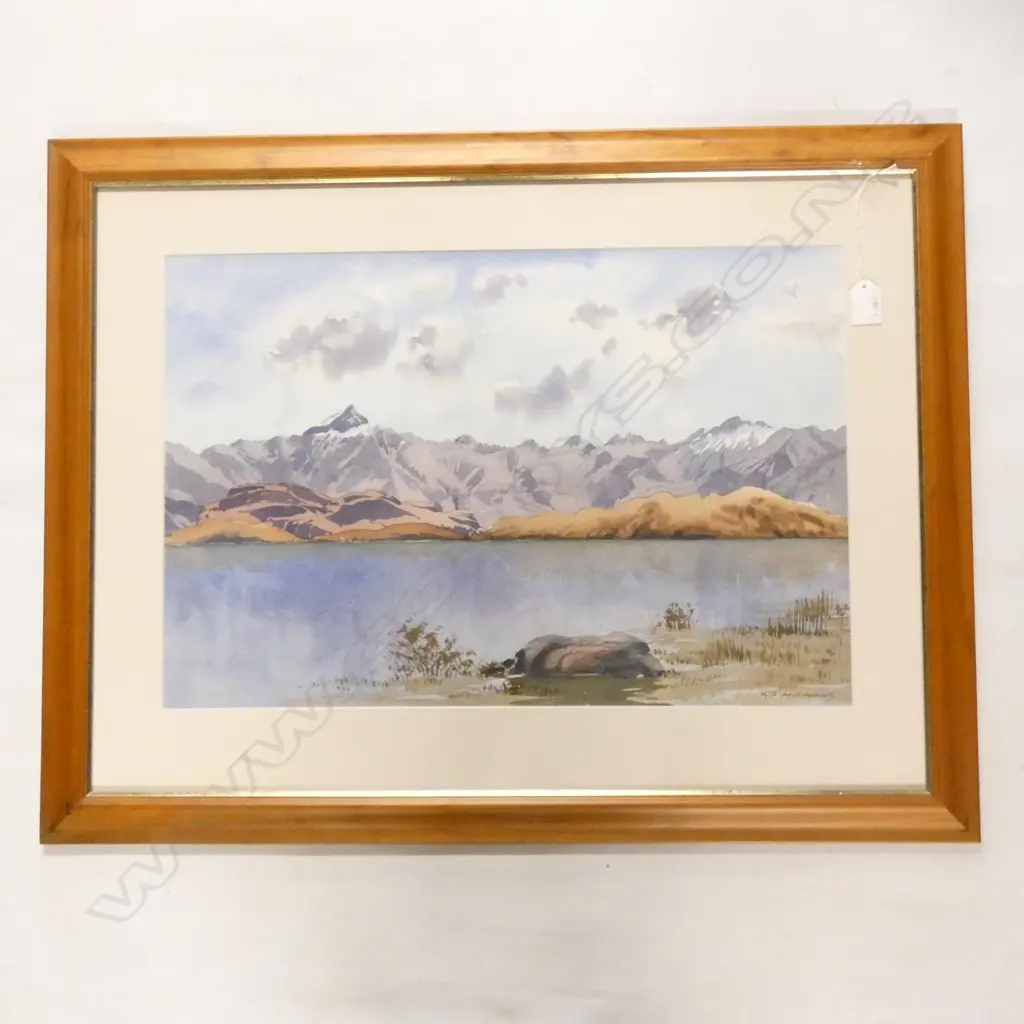 K.J. ANDREWS WATER COLOUR LAKE WANAKA Image 1++