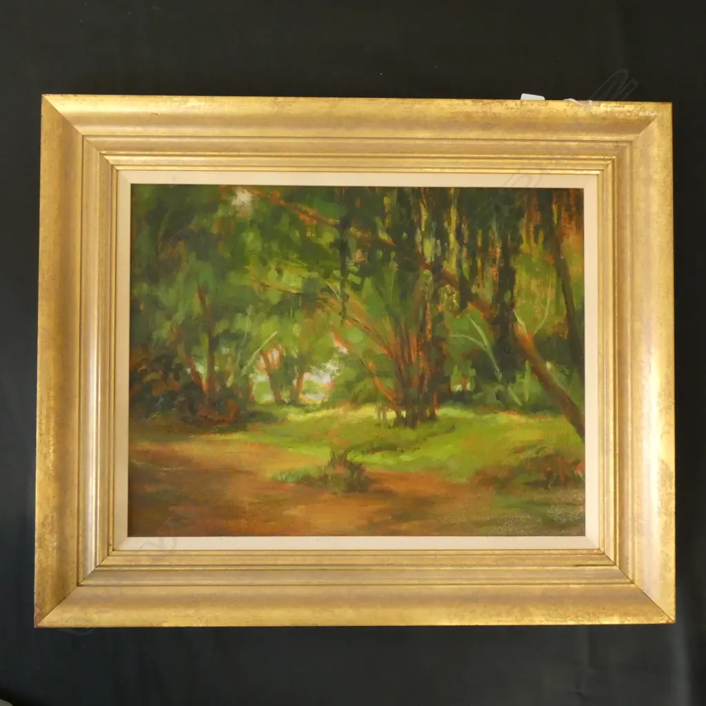 OIL ON BOARD FOREST SCENE 580 X 450MM  Ex Sultan of Brunei Image 1++