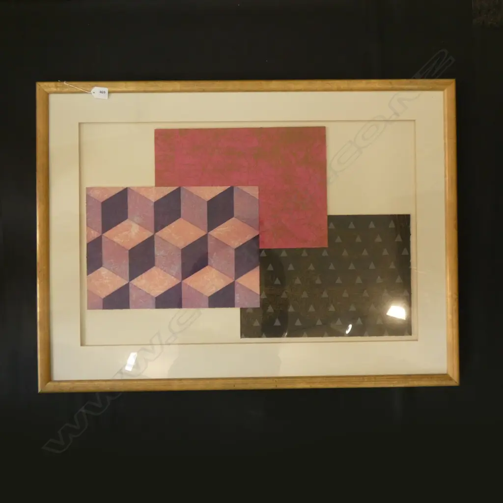 FRAMED MONOTYPE 'I HEAR YOUR FOOTSTEPS' BY CAROLE SHEPHEARD  730 X 480MM  Ex Sultan of Brunei Image 1++