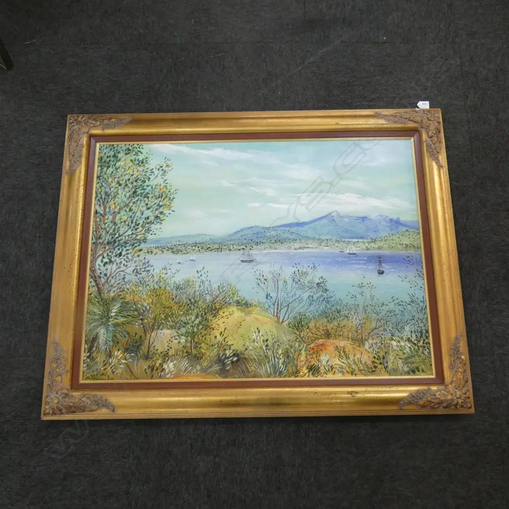 LG ACRYLIC ON BOARD SEASCAPE 950 X 710MM Ex Sultan of Brunei Image 1++