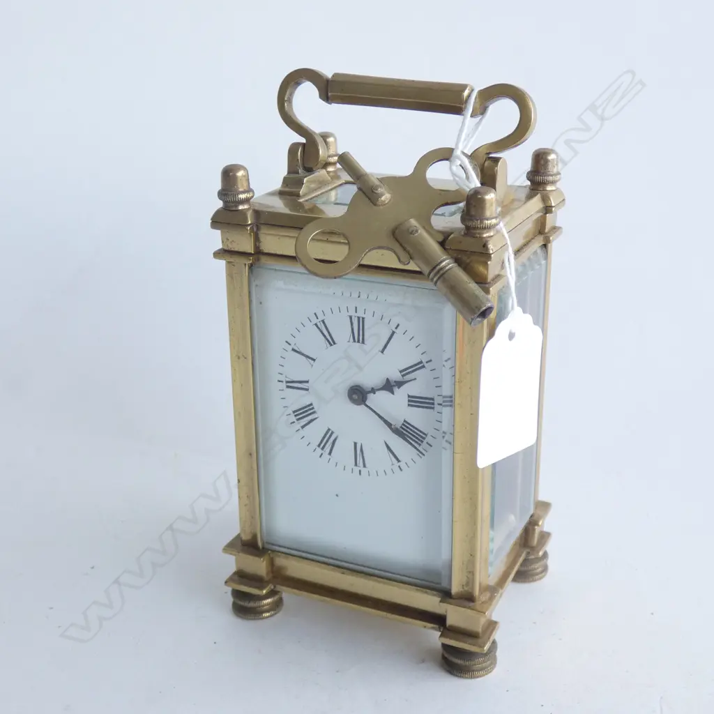 BRASS CASED CARRIAGE CLOCK WITH KEY H. 140MM Image 1++