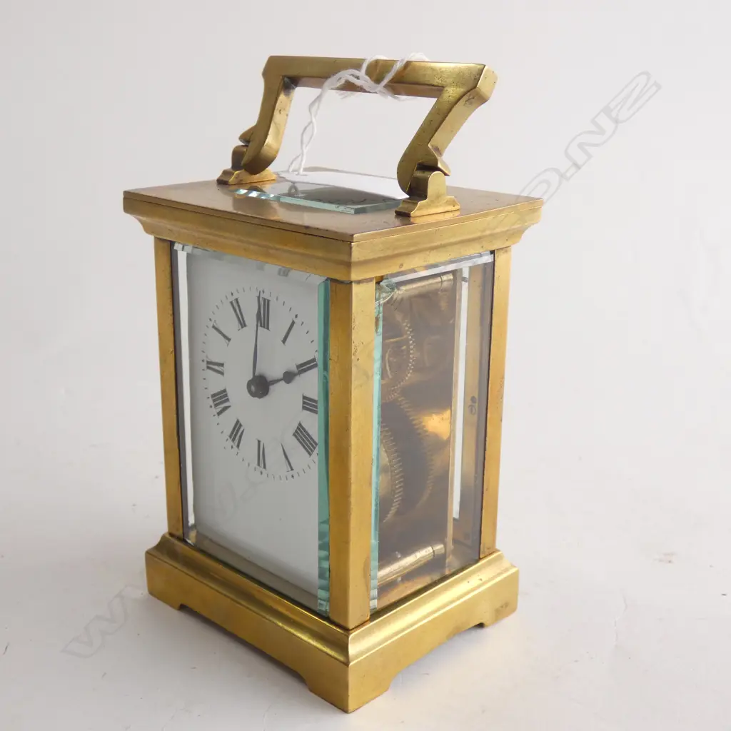 VINTAGE BRASS FRENCH CARRIAGE CLOCK  H 145MM Image 1++