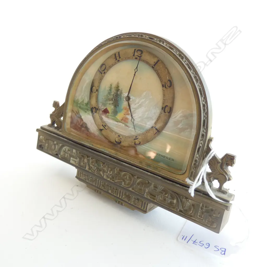 C. BUCHERER - EGYPTIAN REVIVAL DESK CLOCK. W.155mm Image 1++