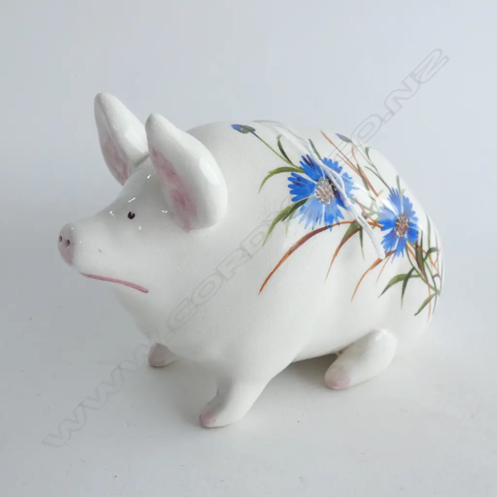 PLICHTA (WEMYSS) PIG W PAINTED FLOWERS L.160mm Image 1++