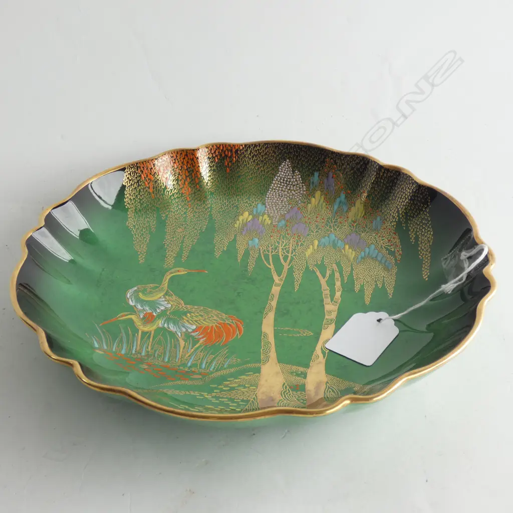 CARLTON WARE 'VERT ROYALE' STORKS & TREES DISH - DIA  230MM Image 1++