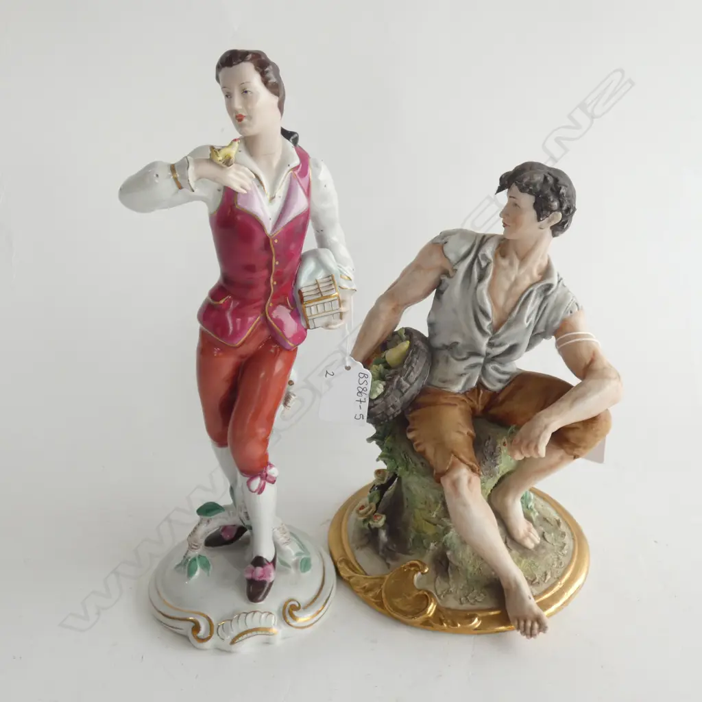 CAPODIMONTE MAN FIGURINE H 215MM & ROYAL DUX MALE FIGURE (A/F) H. 270MM Image 1++
