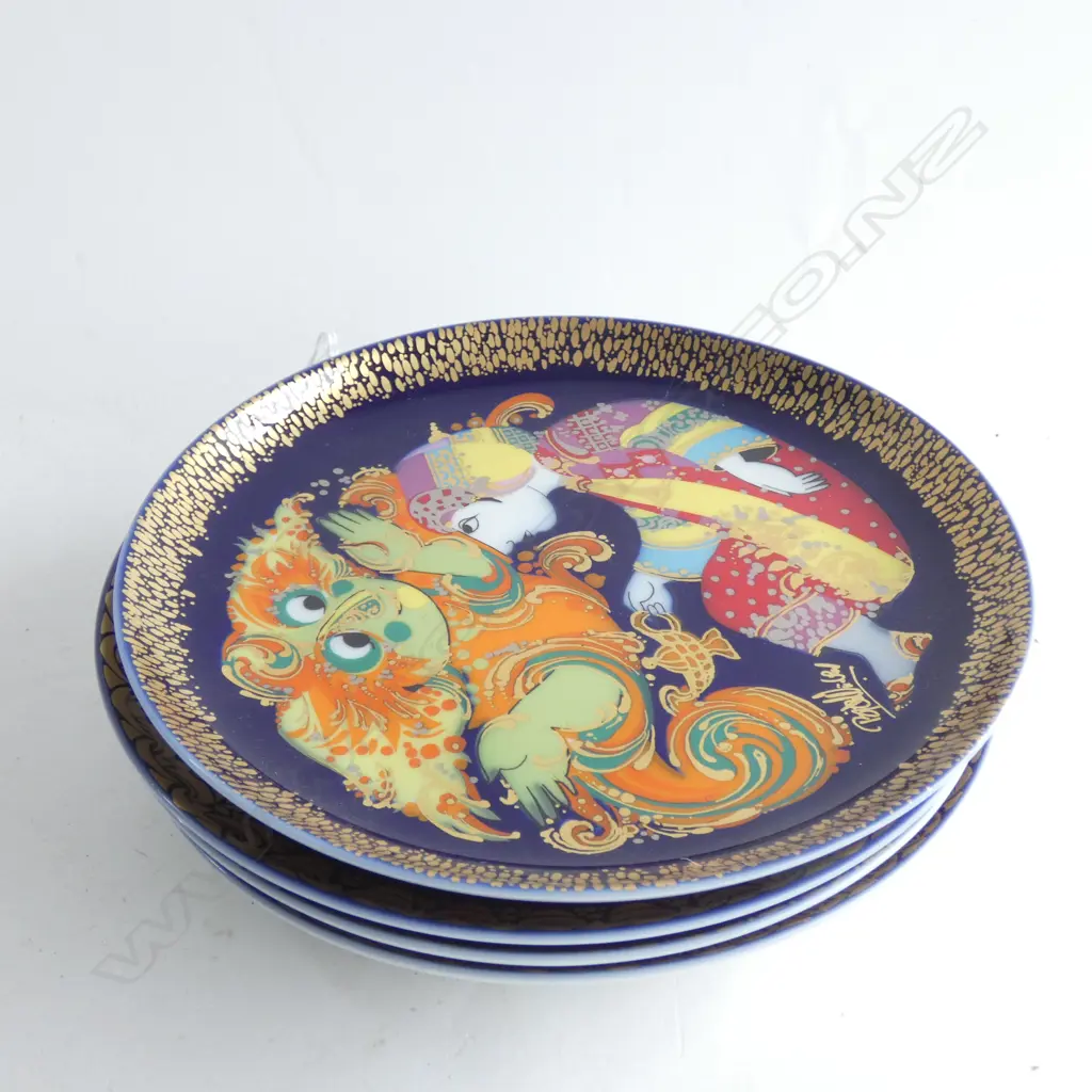 4 ROSENTHAL BJORN WIINBLAD PLATES 'ALADIN' Dia.162mm Image 1++