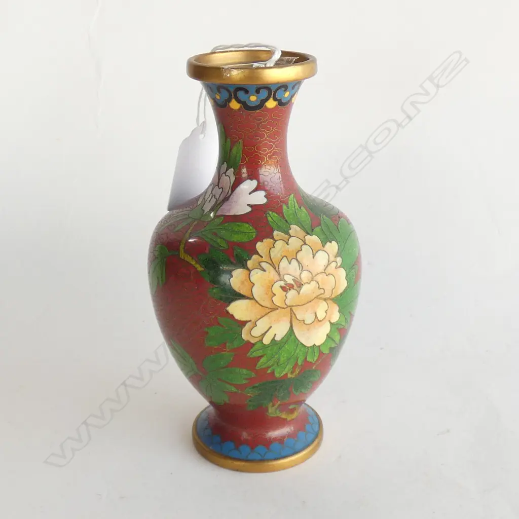 ORIENTAL CLOISONNE VASE H. 165MM Image 1++