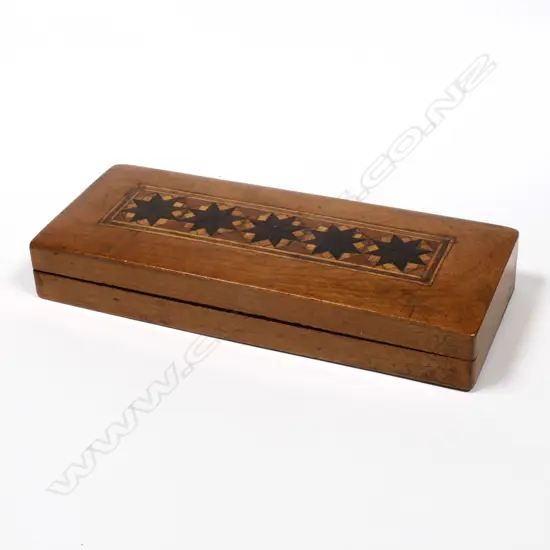 Tunbridge Ware Stamp Box with four postage stamp compartments,