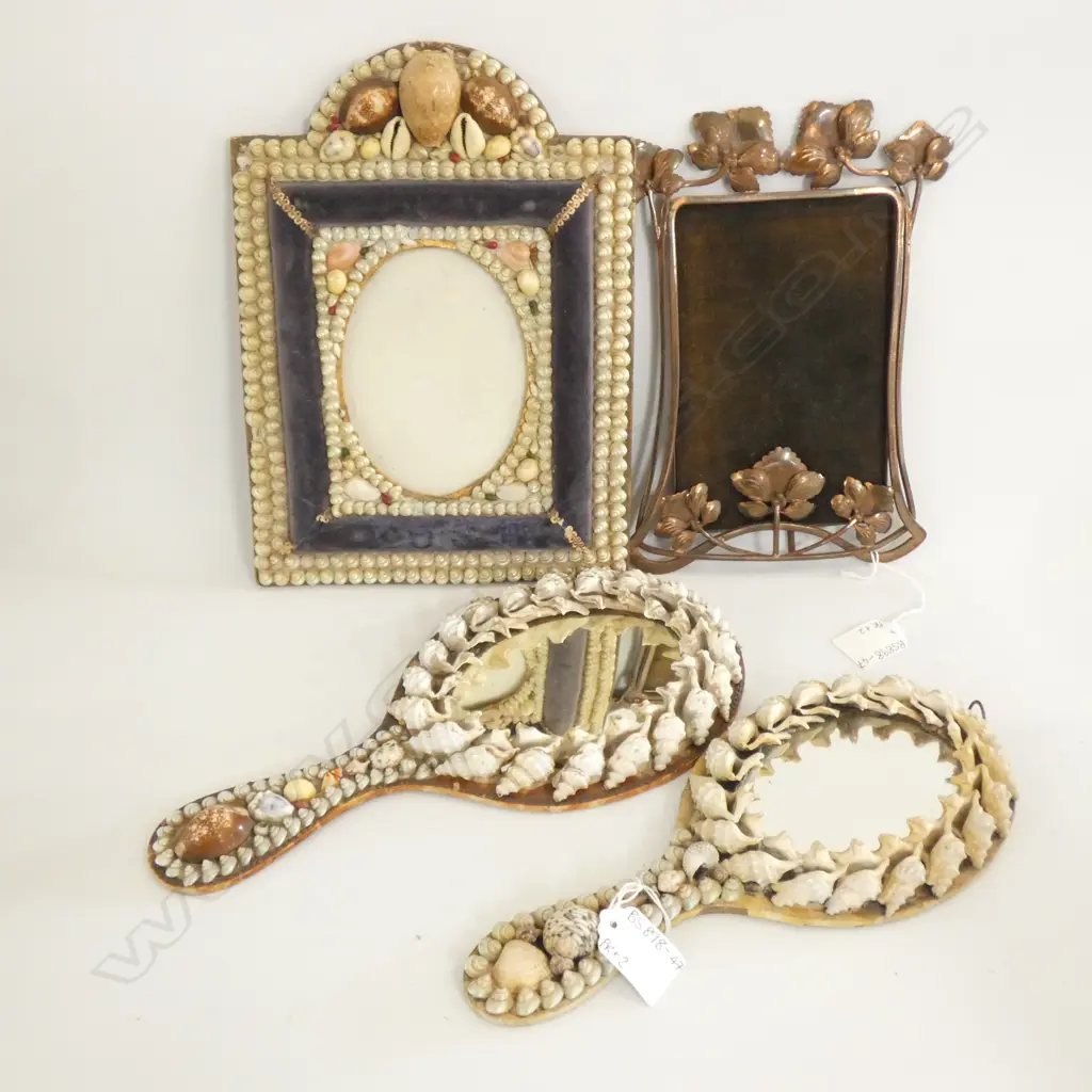 PR ARTS & CRAFT SHELL HAND MIRRORS & PHOTO FRAME (265 X 200MM) + METAL COPPER COL. FRAME (160 X 235MM) Image 1++