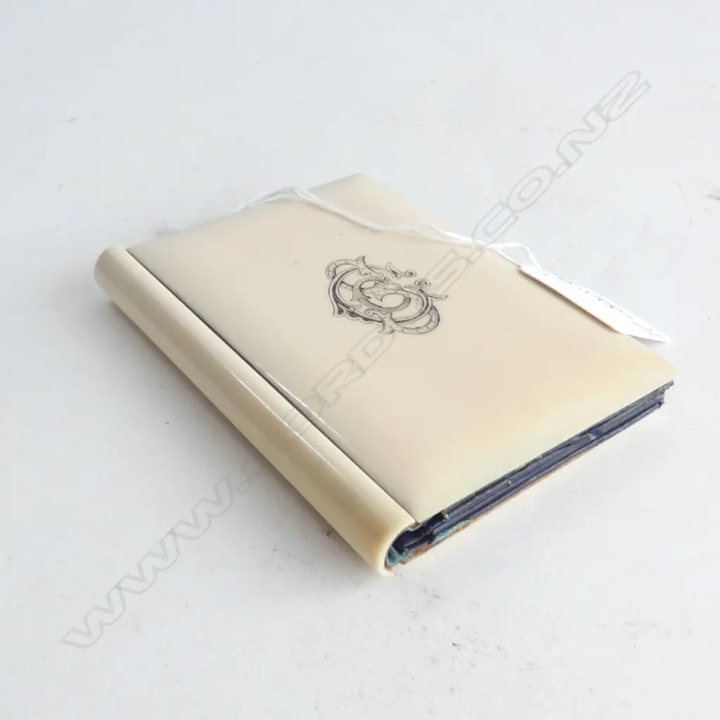 VICTORIAN IVORY COVERED CARD CASE/NOTE BOOK 107 X 77mm Image 1++