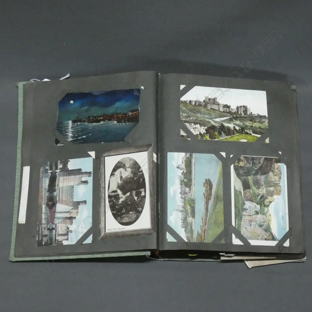 LG VINTAGE POST CARD ALBUM - FULL BUT SOME LOOSE IN ALBUM Image 1++