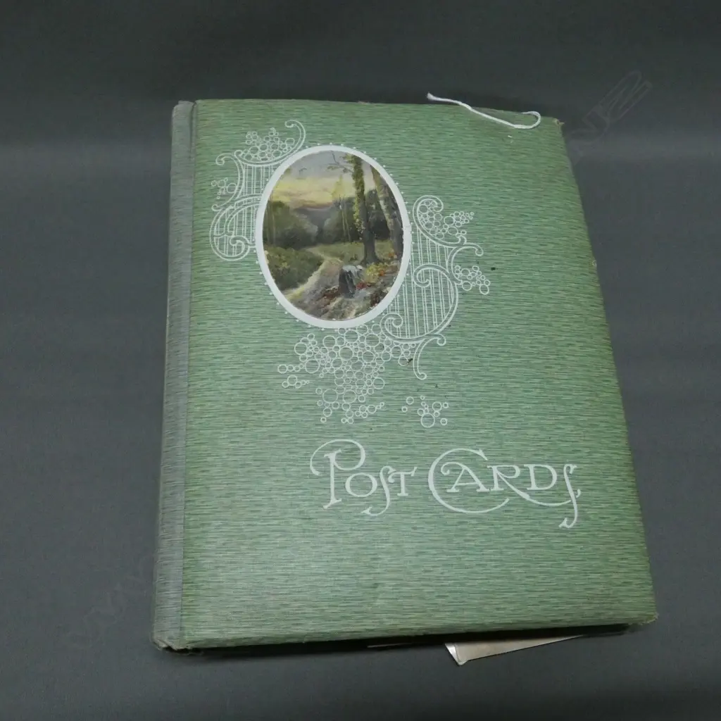 LG VINTAGE POST CARD ALBUM - FULL BUT SOME LOOSE IN ALBUM Image 1++