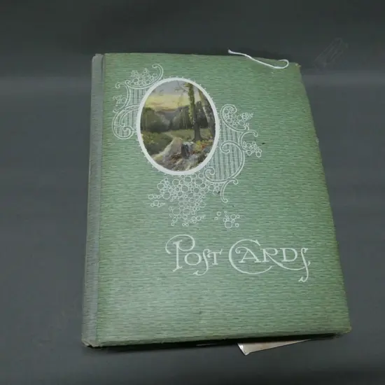 LG VINTAGE POST CARD ALBUM - FULL BUT SOME LOOSE IN ALBUM