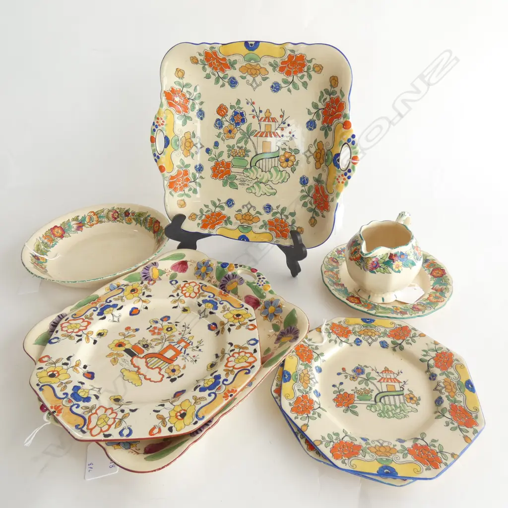 MASON IRONSTONE 2 2 HANDLED SANDWICH PLATES 5 PLATES & JUG VARIOUS PATS Image 1++
