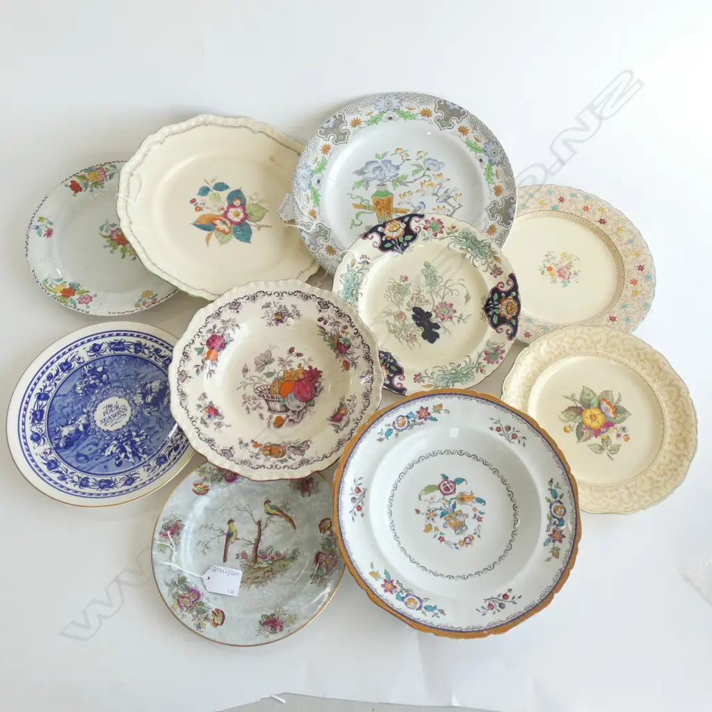 MASON IRONSTONE 10 VINTAGE PLATES VARIOUS PATS Image 1++