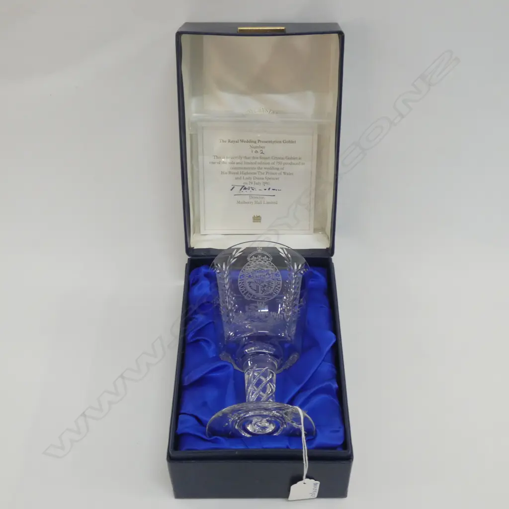 BOXED ROYAL WEDDING PRESENTATION CRYSTAL GOBLET. No.102 Image 1++