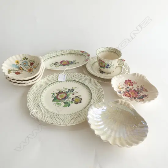 MASON IRONSTONE PLATE DISH CSP PAYNSLEY PAT & 5 SHELL DISHES