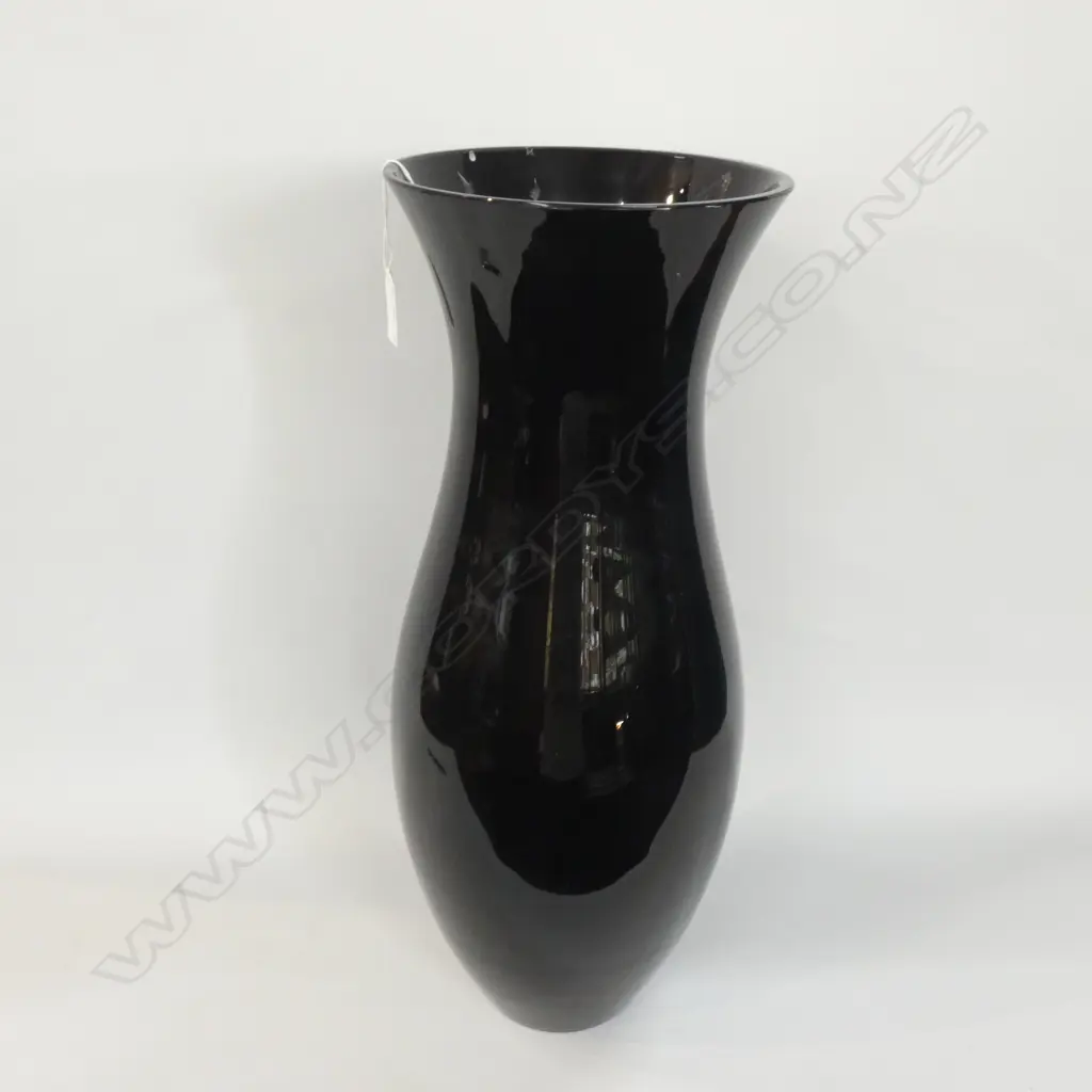 LG BLACK MURANO GLASS FLOOR VASE H. 500MM Ex Sultan of Brunei  Image 1++