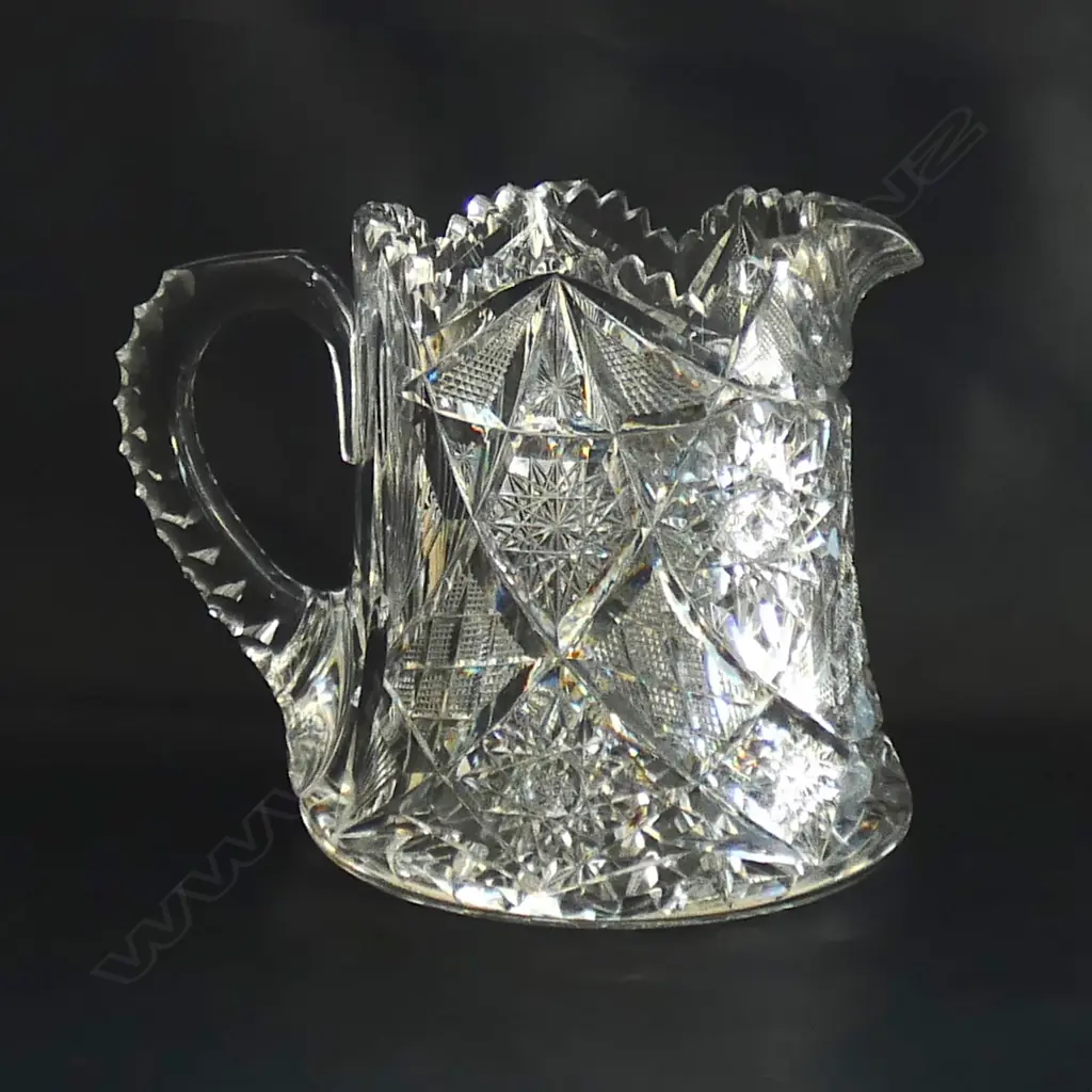 QUALITY HEAVY CUT CRYSTAL JUG CUT ON THE WHEEL Image 1++