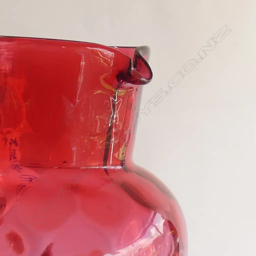 VICT. CRANBERRY DIMPLED JUG Image 1++