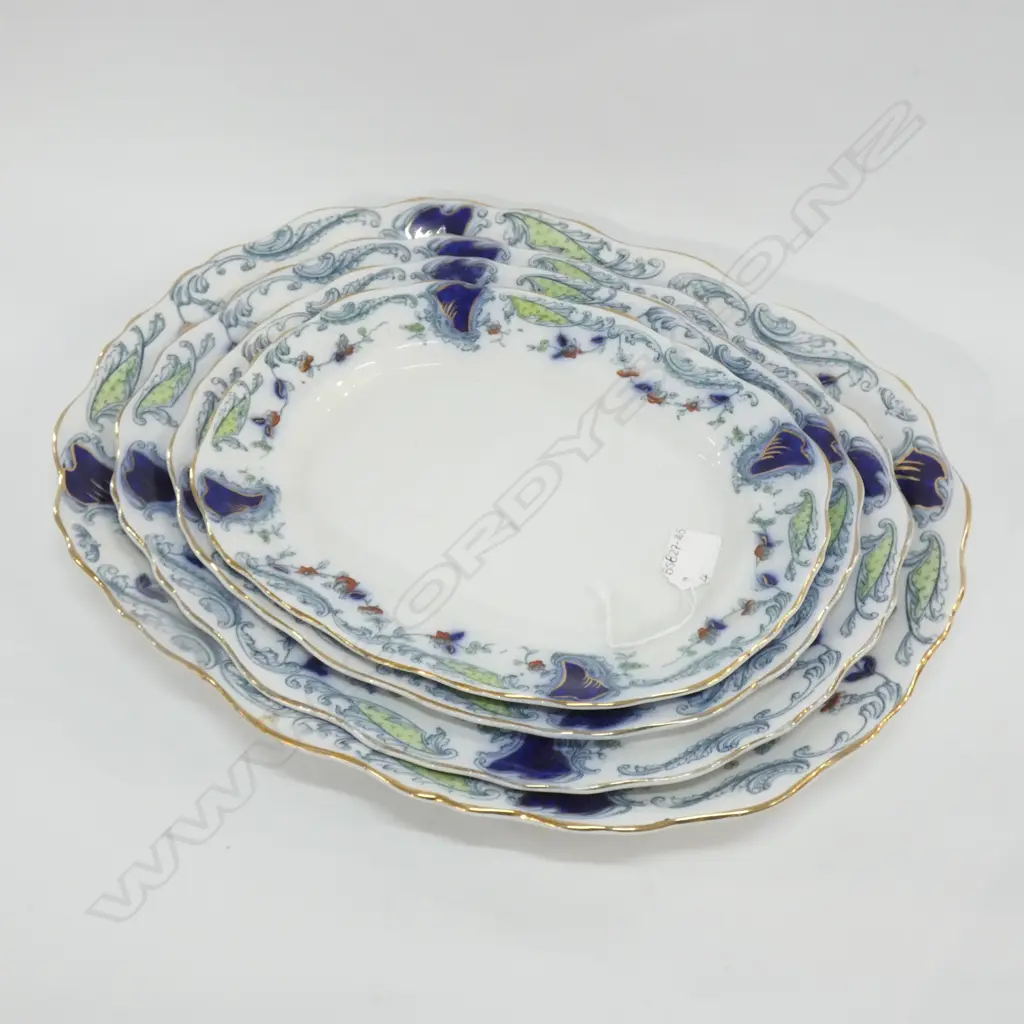 FOUR GRADUATED BURSLEM 'CLARENCE' SERVING PLATTERS LARGEST 450 X 370MM Image 1++