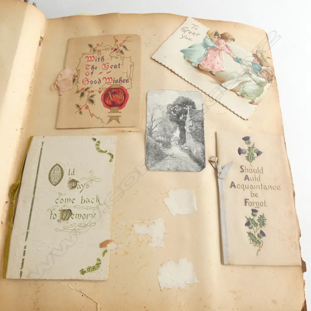 2 OLD ALBUMS OF POST & GREETING CARDS ETC Image 1++