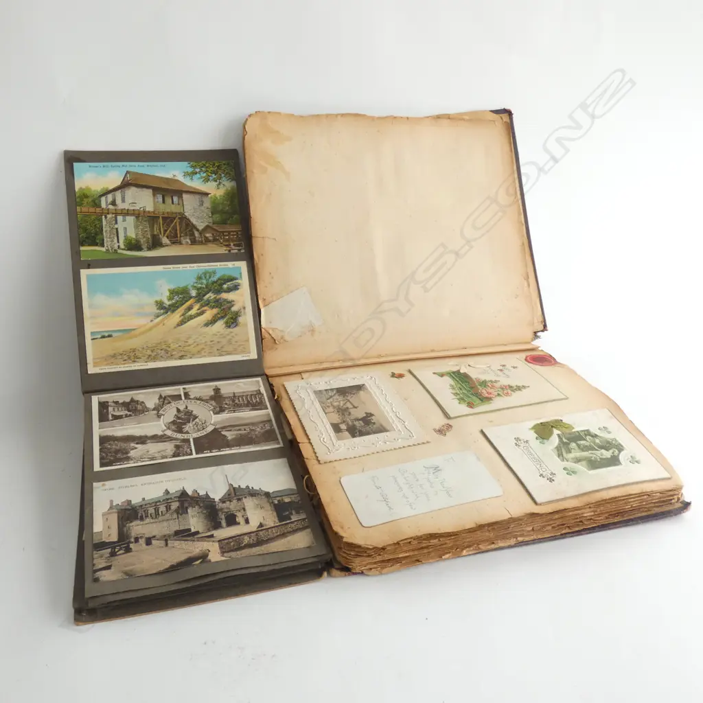 2 OLD ALBUMS OF POST & GREETING CARDS ETC Image 1++
