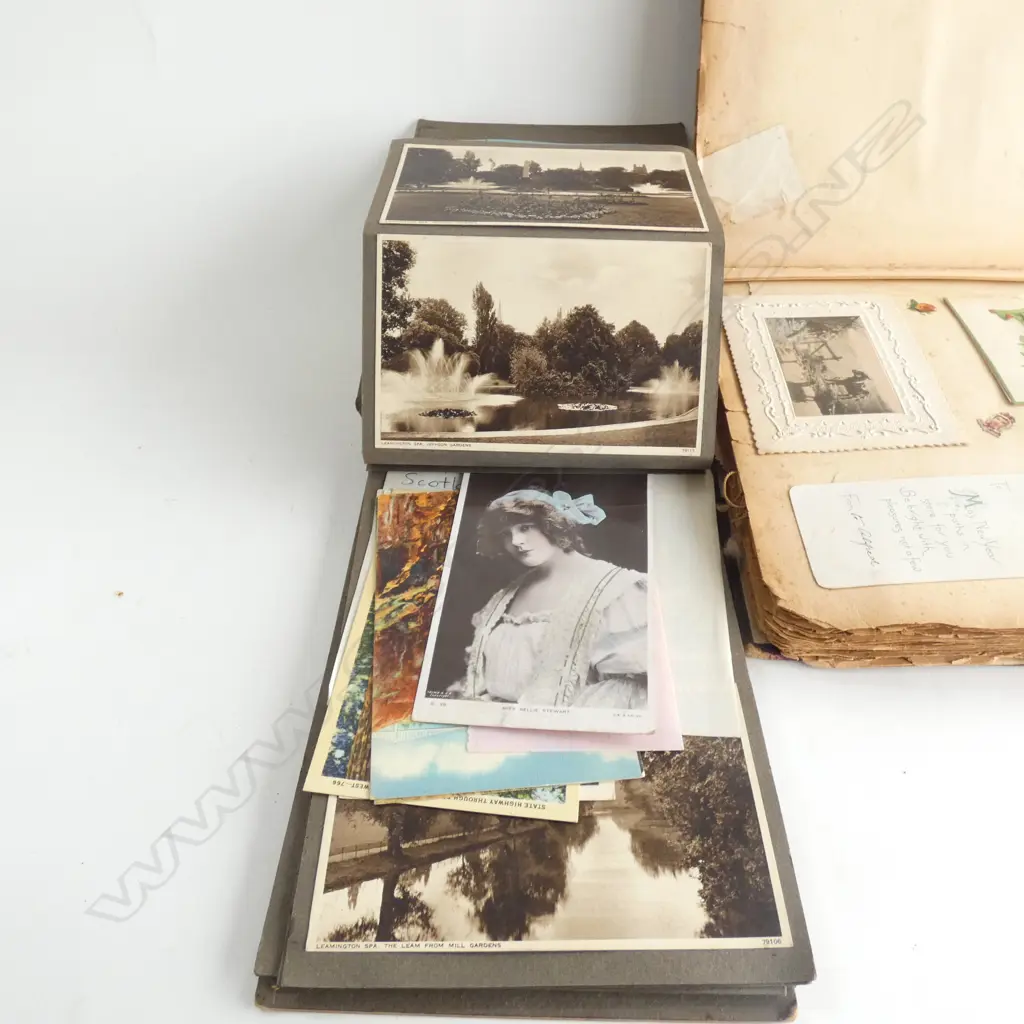 2 OLD ALBUMS OF POST & GREETING CARDS ETC Image 1++