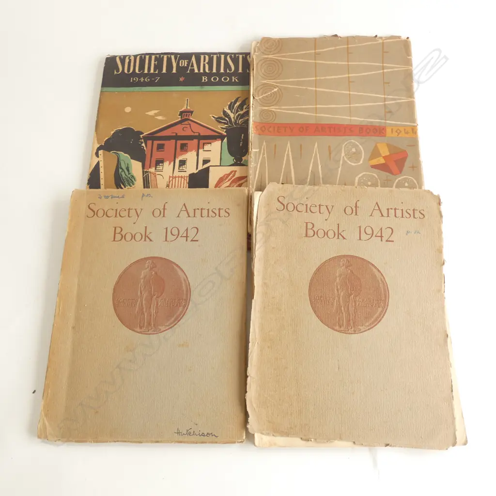 4 X SOCIETY OF ARTISTS BOOKS. 2 x 1942. 1 x 1944.. Image 1++