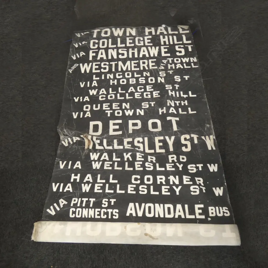 VINTAGE AUCKLAND BUS DESTINATION ROLLER SIGN Image 1++