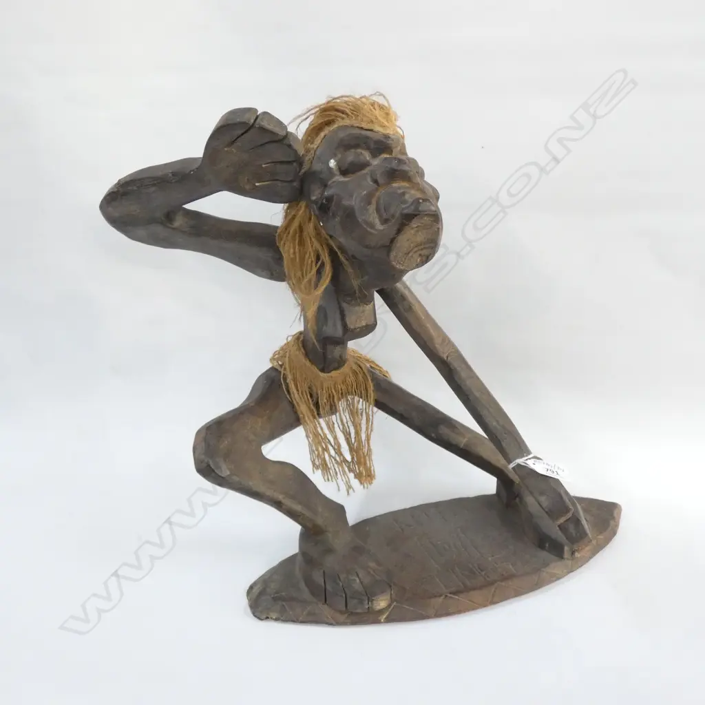 WOODEN CARVING - SURFER 'KUTA LINES' H. 390MM Image 1++