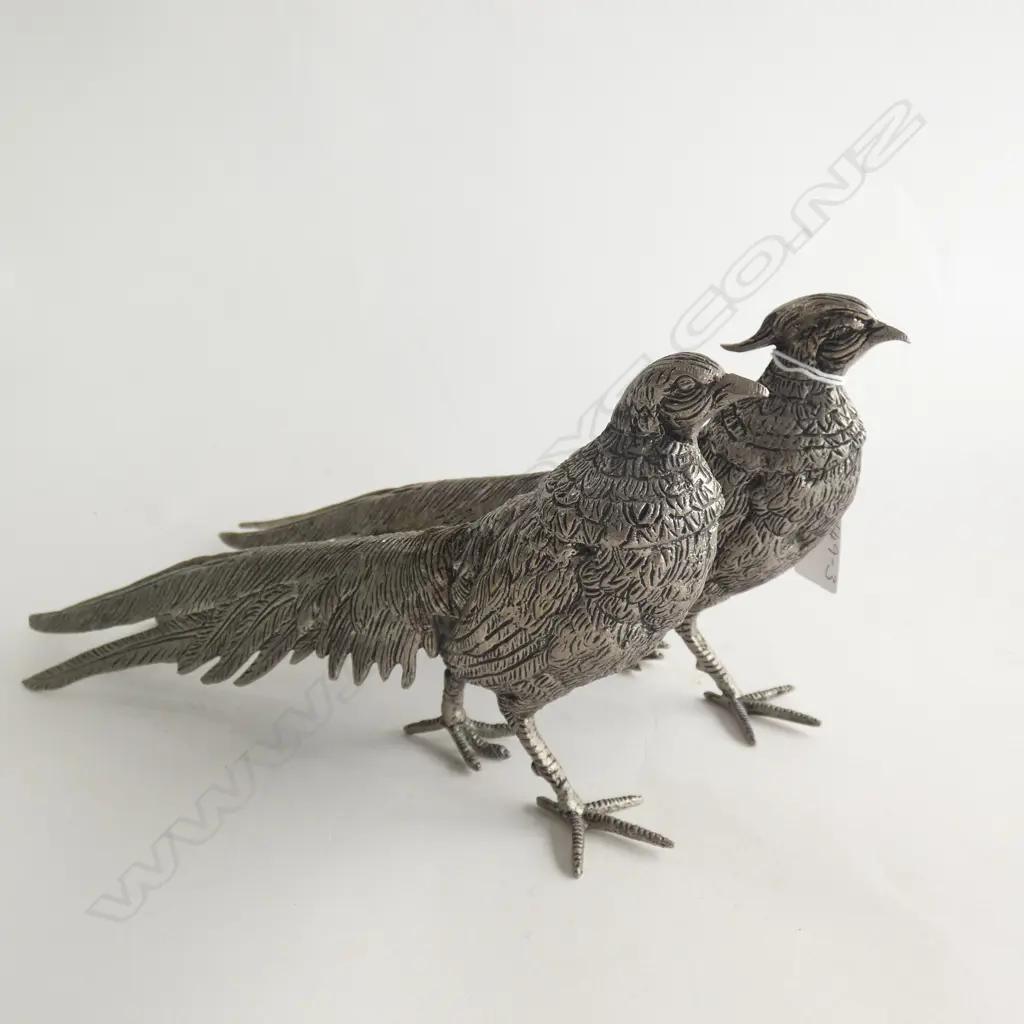 PR VINTAGE LEAD PHEASANT BIRDS L. 295MM Image 1++