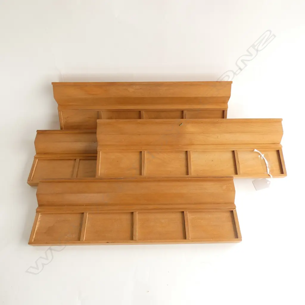 SET 4 WOODEN DISPLAY BOARDS 420 X 130MM Image 1++