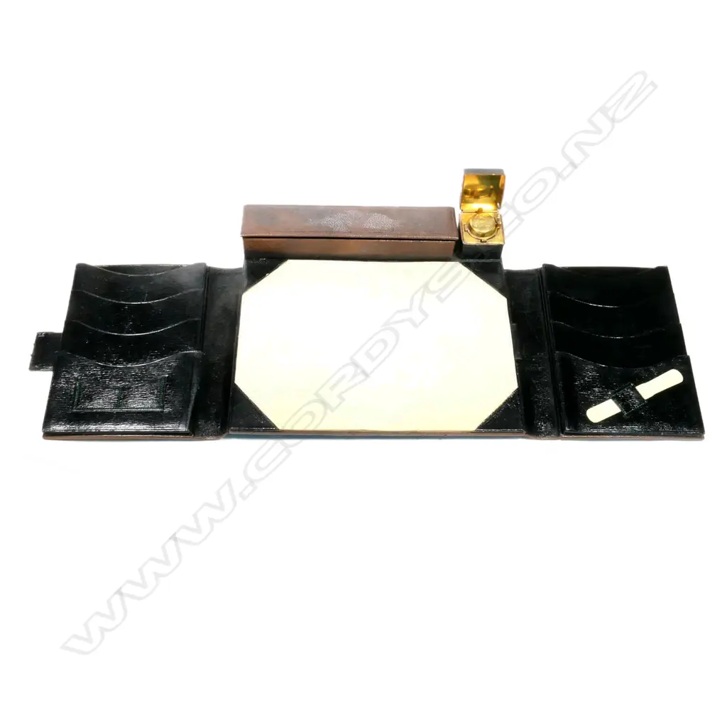 Brown Leather Desk Writing Set, Image 1++