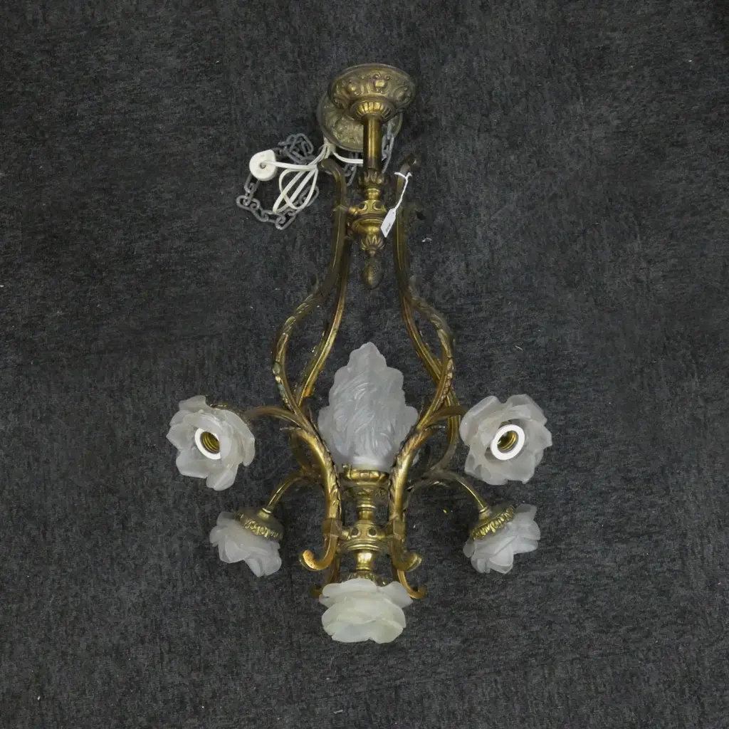 LG BRASS 4 ARM LIGHT FITTING APPROX H 870 DIA 500MM Image 1++