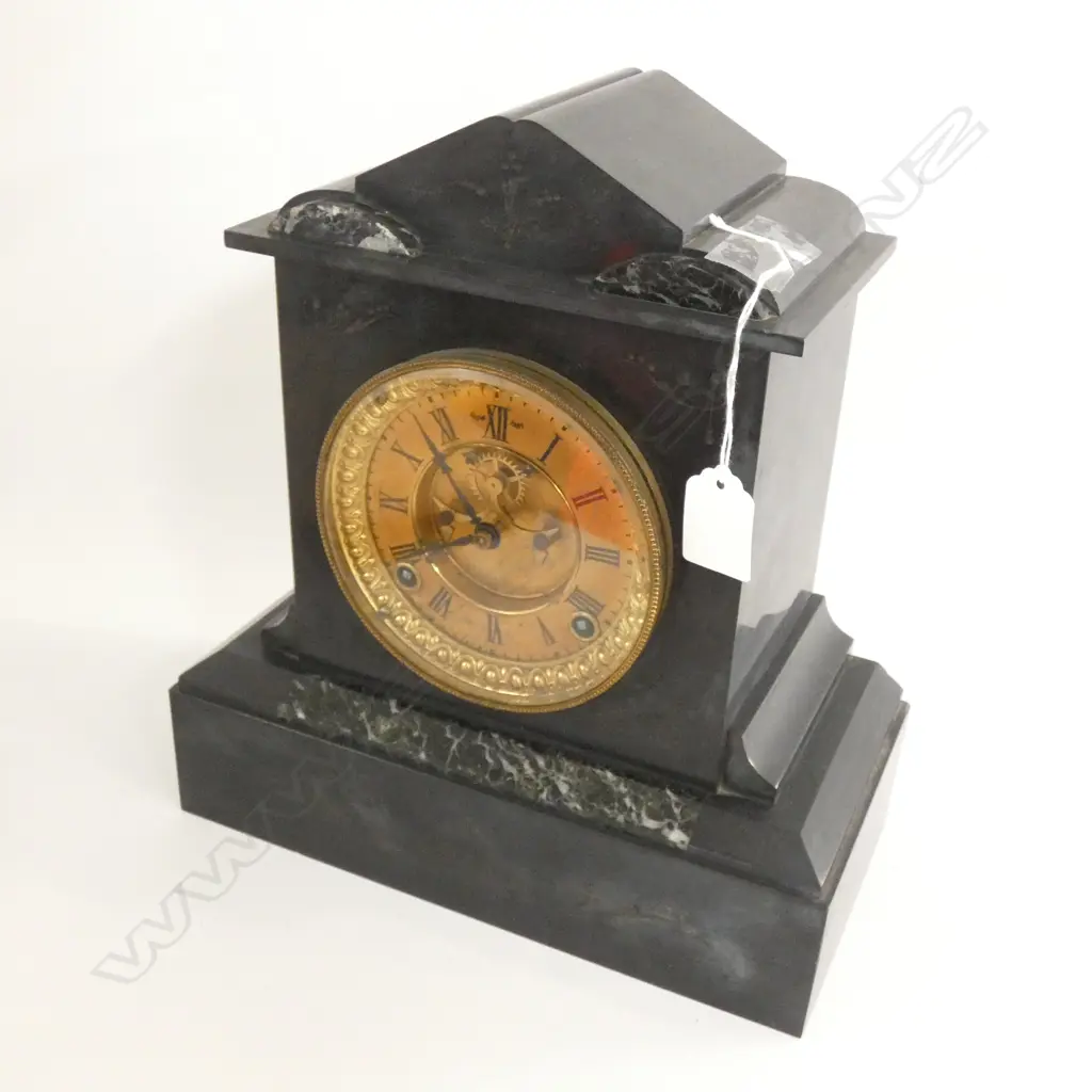 BLACK SLATE MANTLE CLOCK H. 300MM Image 1++