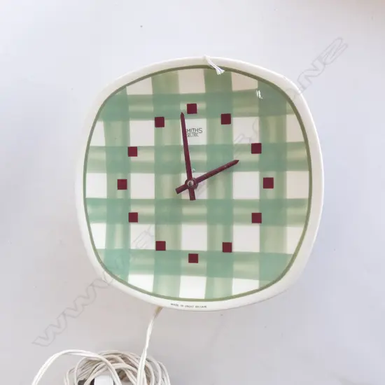 T. G. GREEN GINGHAM WALL CLOCK - C1950S