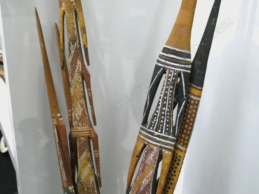6 ABORIGINAL ARNHEMLAND SPEARS. LONGEST 1360mm Image 1++