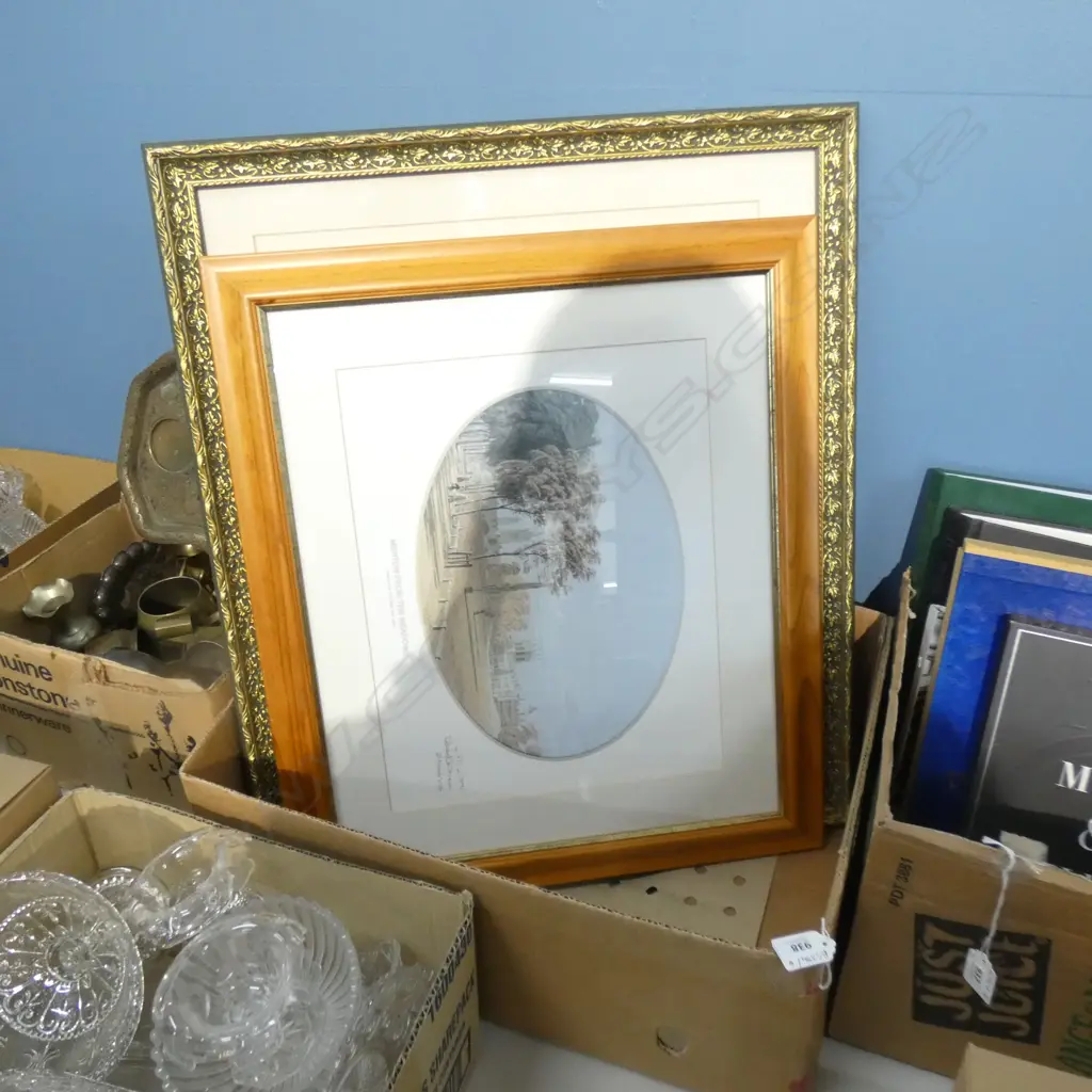 BOX LOT ASST. ARTWORKS, VINTAGE MIRROR  Image 1++