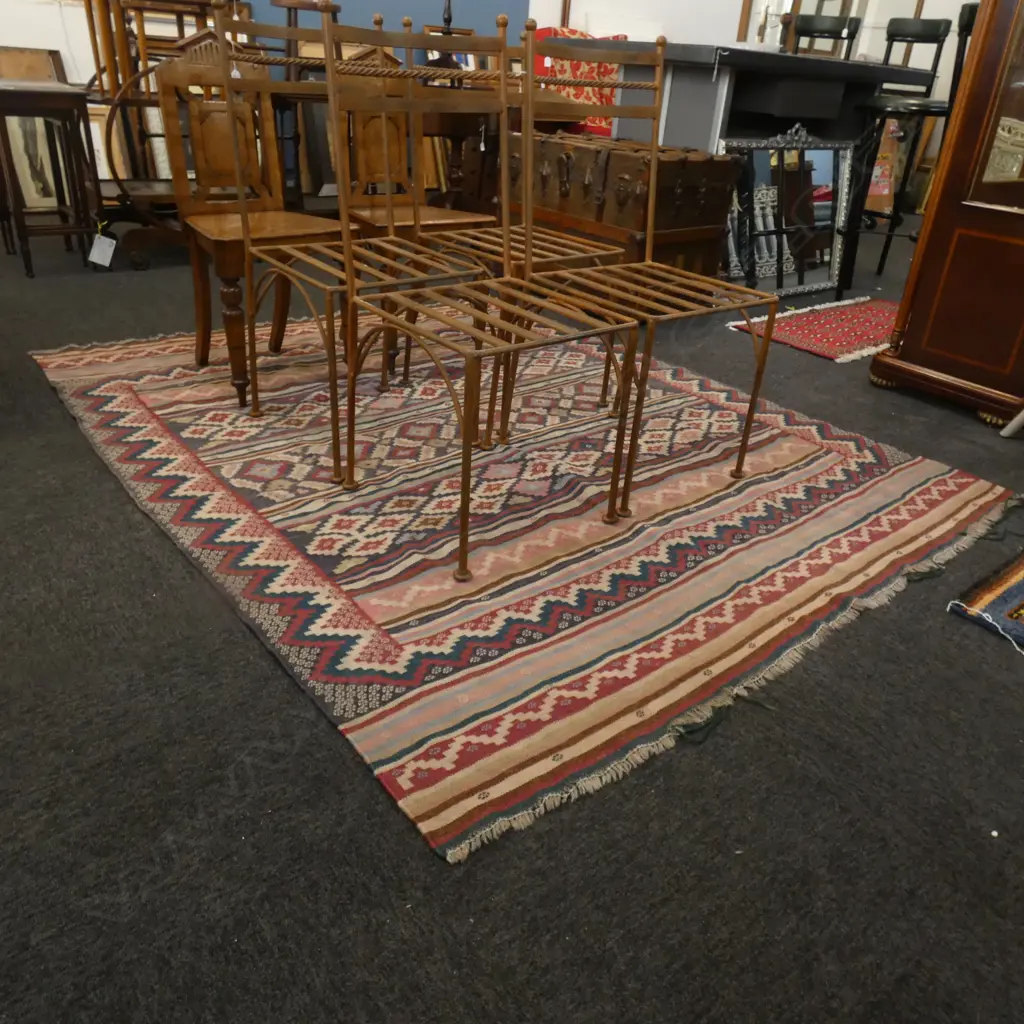 LARGE HAND WOVEN KELIM RUG 1700 x 2100mm Image 1++