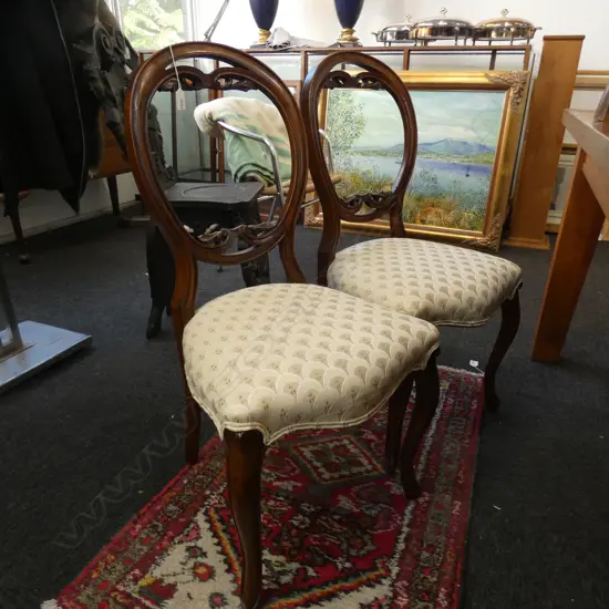 PR OF VICTORIAN BALLOON BACK CHAIRS